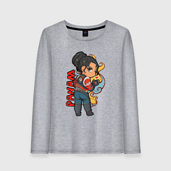 Лонгслив хлопковый женский Panam Панам Cyberpunk 2077, цвет: меланж