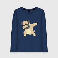 Женский лонгслив Дэббинг мопс в чёрных очках - Dabbing dog