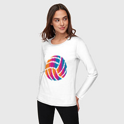 Лонгслив хлопковый женский Ball Volleyball, цвет: белый — фото 2