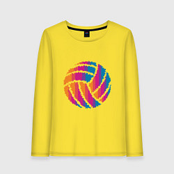 Лонгслив хлопковый женский Ball Volleyball, цвет: желтый