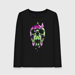 Женский лонгслив Skull & Butterfly Neon