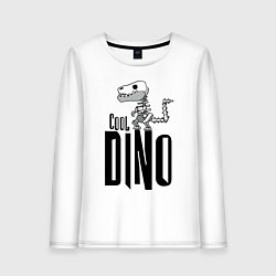 Лонгслив хлопковый женский Cool Dino!, цвет: белый