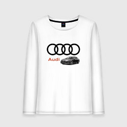 Лонгслив хлопковый женский Audi Prestige, цвет: белый
