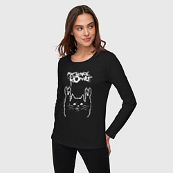 Лонгслив хлопковый женский My Chemical Romance Рок кот, цвет: черный — фото 2