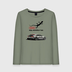 Лонгслив хлопковый женский Audi quattro Lizard, цвет: авокадо