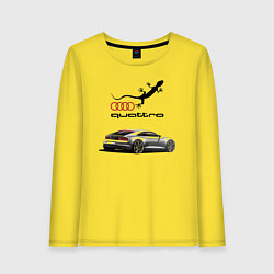Лонгслив хлопковый женский Audi quattro Lizard, цвет: желтый