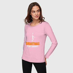 Лонгслив хлопковый женский Терапия - Баскетбол, цвет: светло-розовый — фото 2