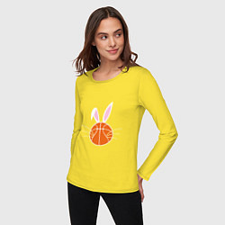 Лонгслив хлопковый женский Basketball Bunny, цвет: желтый — фото 2