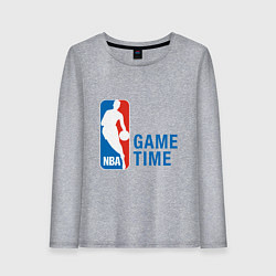Лонгслив хлопковый женский NBA Game Time, цвет: меланж