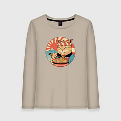 Лонгслив хлопковый женский Catana Ramen, цвет: миндальный
