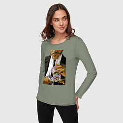 Лонгслив хлопковый женский Samuel, цвет: авокадо — фото 2