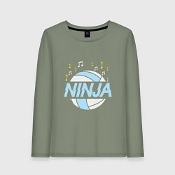 Лонгслив хлопковый женский Volleyball Ninja, цвет: авокадо