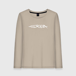 Лонгслив хлопковый женский EXILIA WHITE BIG LOGO, цвет: миндальный