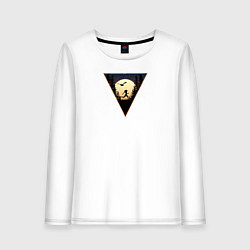 Лонгслив хлопковый женский Бег с Совой, цвет: белый