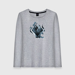 Лонгслив хлопковый женский Горные Лыжи, цвет: меланж