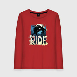 Лонгслив хлопковый женский Ride Ski, цвет: красный
