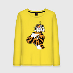 Лонгслив хлопковый женский Cool Tiger Power Muzzle, цвет: желтый