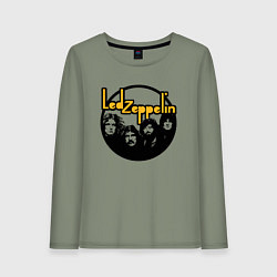 Лонгслив хлопковый женский Led Zeppelin Лед Зеппелин, цвет: авокадо