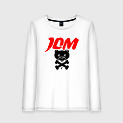 Лонгслив хлопковый женский JDM Bear Japan, цвет: белый