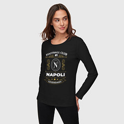 Лонгслив хлопковый женский Napoli FC 1, цвет: черный — фото 2