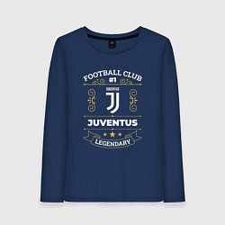 Лонгслив хлопковый женский Juventus FC 1, цвет: тёмно-синий