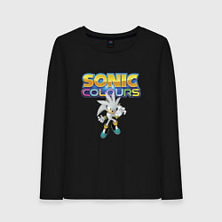 Лонгслив хлопковый женский Silver Hedgehog Sonic Video Game, цвет: черный