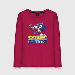 Лонгслив хлопковый женский Sonic Colours Hedgehog Video game, цвет: маджента