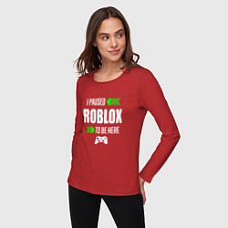 Лонгслив хлопковый женский Roblox I Paused, цвет: красный — фото 2