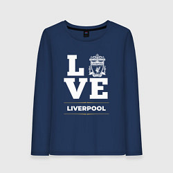 Лонгслив хлопковый женский Liverpool Love Classic, цвет: тёмно-синий