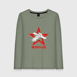 Лонгслив хлопковый женский Soyuz - Space, цвет: авокадо