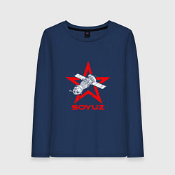 Лонгслив хлопковый женский Soyuz - Space, цвет: тёмно-синий