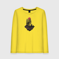 Лонгслив хлопковый женский Медвежий остров, цвет: желтый