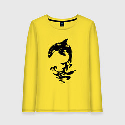 Лонгслив хлопковый женский Чёрный Дельфин, цвет: желтый