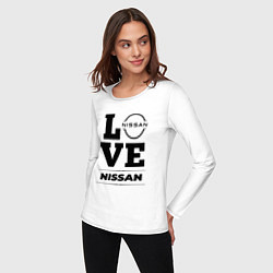 Лонгслив хлопковый женский Nissan Love Classic, цвет: белый — фото 2