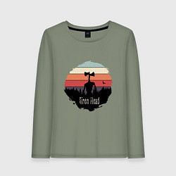 Женский лонгслив Сиреноголовый в ночной тайге