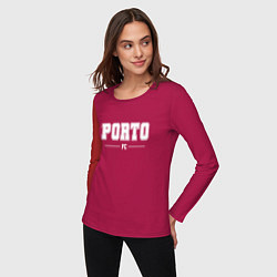 Лонгслив хлопковый женский Porto Football Club Классика, цвет: маджента — фото 2