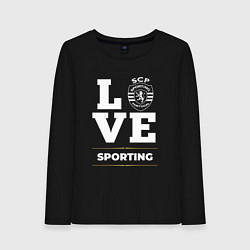 Лонгслив хлопковый женский Sporting Love Classic, цвет: черный