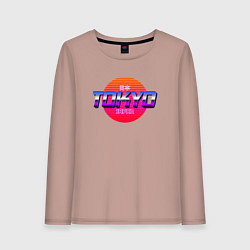 Лонгслив хлопковый женский Retrowave Tokyo, цвет: пыльно-розовый