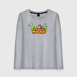Лонгслив хлопковый женский My Singings Monsters Logo, цвет: меланж