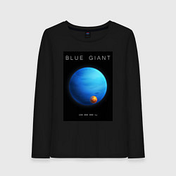 Лонгслив хлопковый женский Blue Giant Голубой Гигант Space collections, цвет: черный