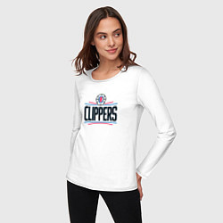 Лонгслив хлопковый женский Лос-Анджелес Клипперс NBA, цвет: белый — фото 2