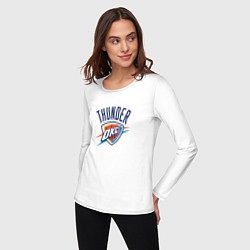 Лонгслив хлопковый женский Оклахома-Сити Тандер NBA, цвет: белый — фото 2
