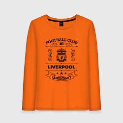 Лонгслив хлопковый женский Liverpool: Football Club Number 1 Legendary, цвет: оранжевый