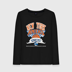 Лонгслив хлопковый женский NEW YORK KNIKS NBA, цвет: черный
