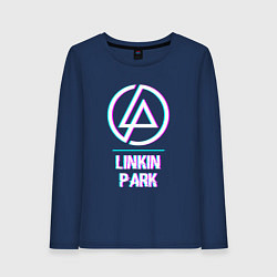 Лонгслив хлопковый женский Linkin Park Glitch Rock, цвет: тёмно-синий
