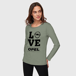 Лонгслив хлопковый женский Opel Love Classic, цвет: авокадо — фото 2