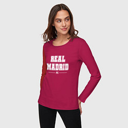 Лонгслив хлопковый женский Real Madrid Football Club Классика, цвет: маджента — фото 2