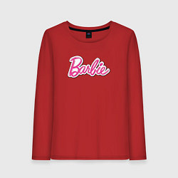 Лонгслив хлопковый женский Barbie logo, цвет: красный