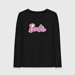Лонгслив хлопковый женский Barbie logo, цвет: черный