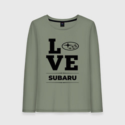 Лонгслив хлопковый женский Subaru Love Classic, цвет: авокадо